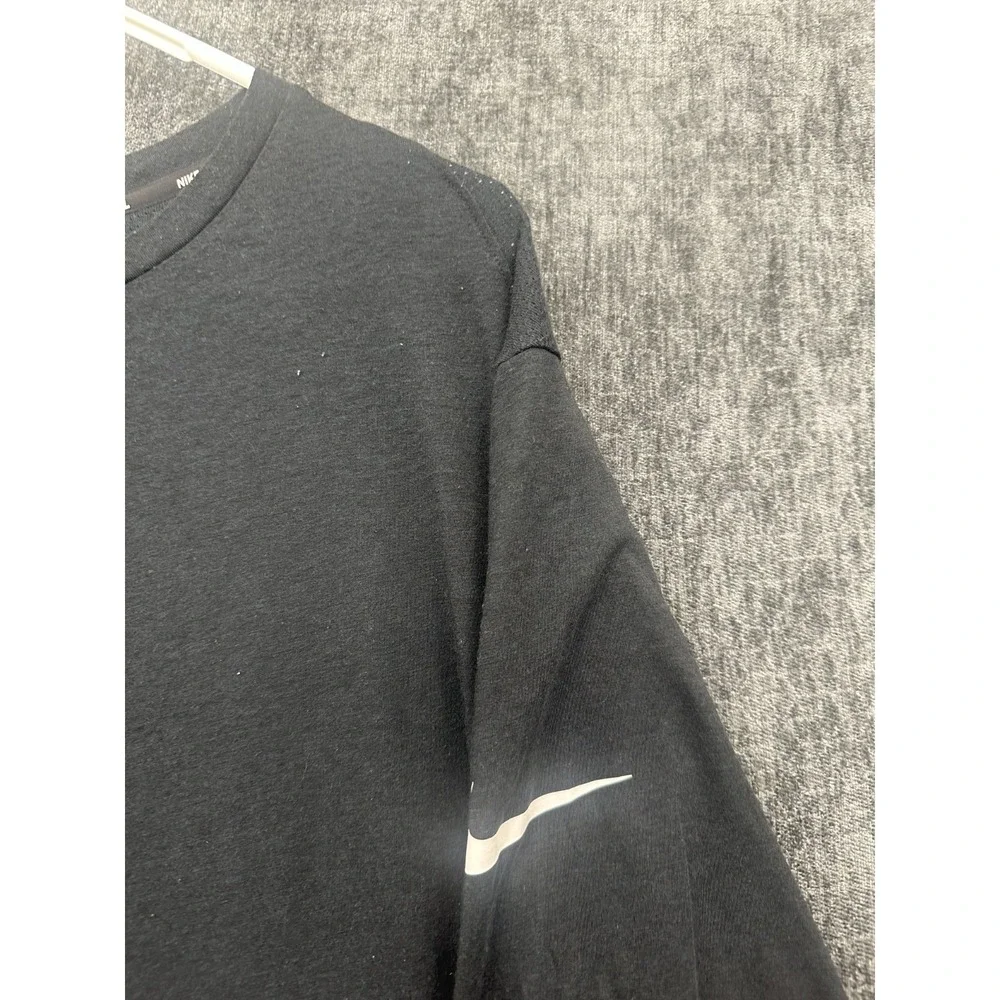Nike Dri-Fit Basketball T-Shirt Mens 2XL Black‎ Swoosh Logo Long Sleeve Athletic